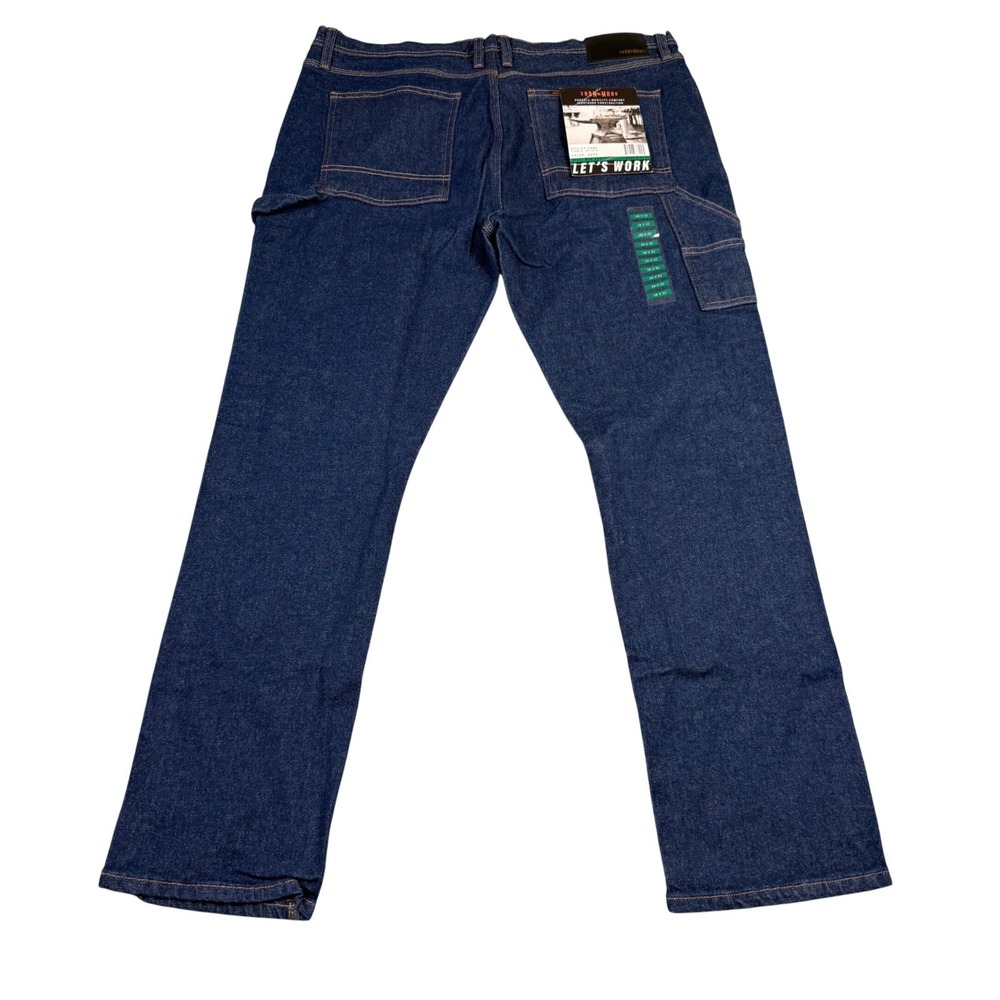 Iron Made Mens Irontough Utility Carpenter Work Pants Dark Indigo Blue 38x32 NWT